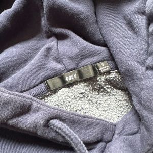 Obey logo hoodie dark blue